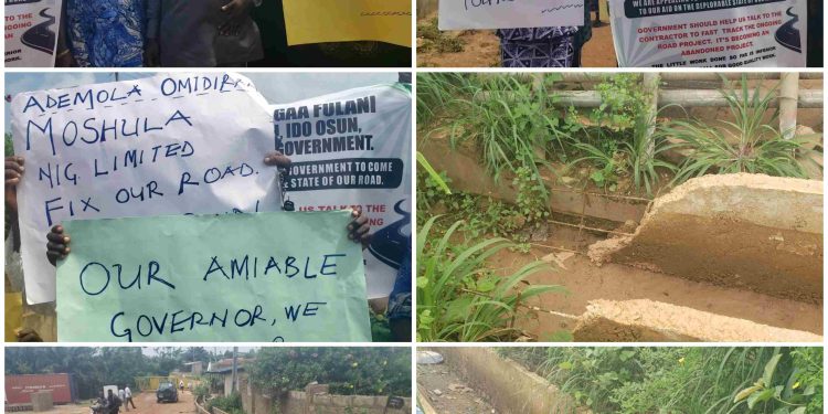 Osun community protests abandoned road project, poor execution